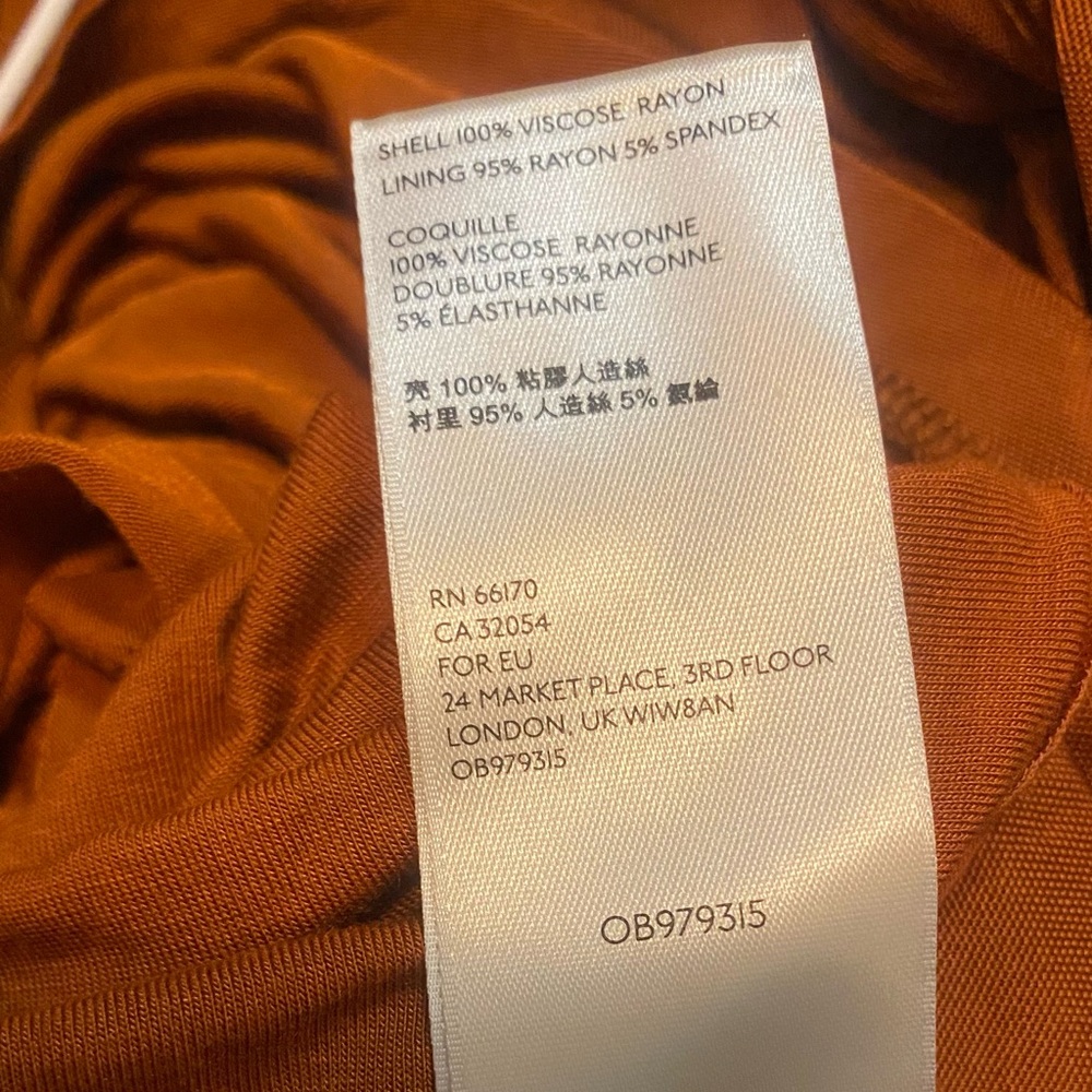 Maeve Anthropologie Terracotta Draped Midi Skirt Silk Blend Boho Small - Picture 8 of 8